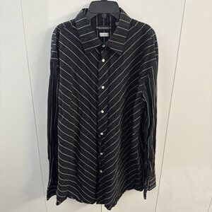 Enyce Clothing Co Black Art Geometric Stripe Print Button Up Shirt Men's XL
